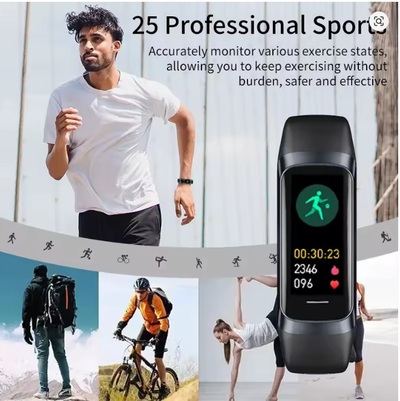 LIGE 1.1" AMOLED Smartwatch for Women & Men – Fitness Tracker, Heart Rate, Waterproof Sports Smart Bracelet (Pink, Black, Grey, Claret, Purple)