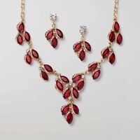 Elegant Scarlet Necklace/Earring Set - FINAL SALE - Thumbnail 1