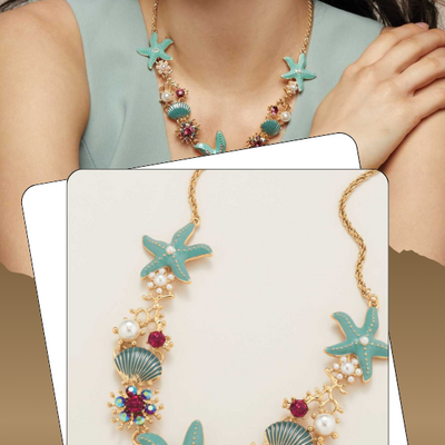 Marine dream statement necklace - final sale - Thumbnail 1