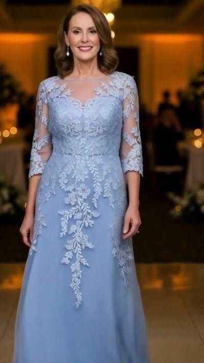 Plus Size Lace Appliques Tulle Mother of Bride/Groom Dress Evening Formal Gowns