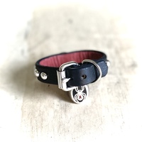 1-row medium dome studs lil’ d-ring wristband - Thumbnail 4