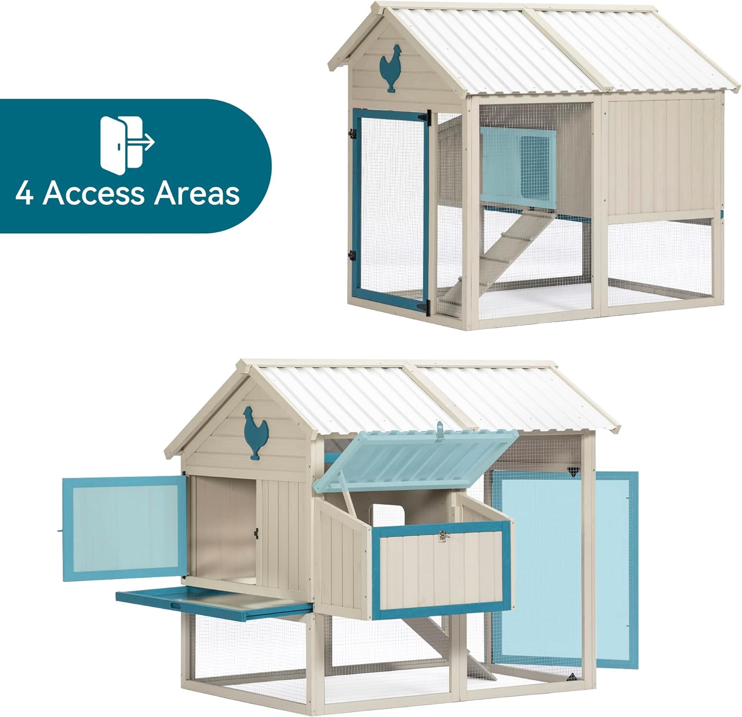 Free Shipping 56” Small Chicken Coops for 24 Chickens, Wooden Chicken