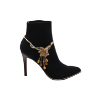 Women Gold Metal Boot Chain Lily Flower Shoe Charm Bling Western Fashion Jewelry  - Thumbnail 3