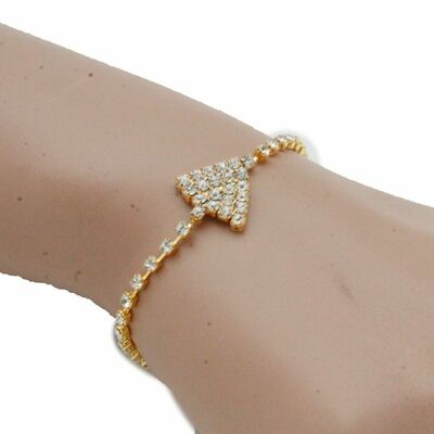 Women gold metal chain link bracelet bangle rodeo arrow charm sexy jewelry