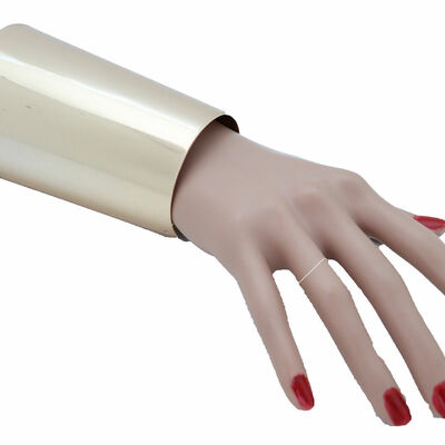 Dazzling women gold long metal wide cuff bracelet fashion jewelry current style 
