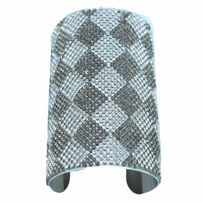 Women long cuff bracelet silver metal geometric square retro urban style