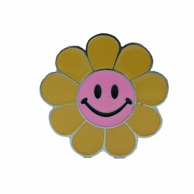 Belt buckle women yellow flower emoji cartoon smile unique special 