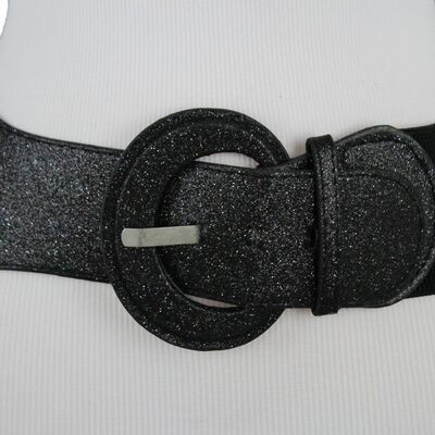 Hip high waist fashion sparkling glitter black shiny corset holidays belt m l xl