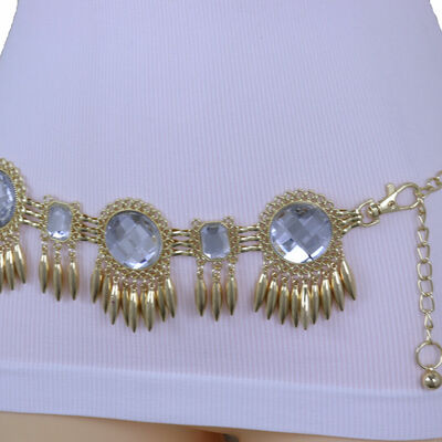 Women beautiful cute fashion belt gold metal sun flower charm hip high waist s m