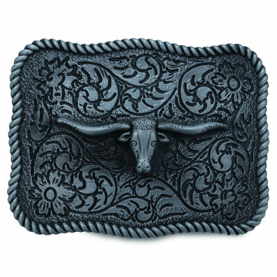 Men buckle silver metal bull western fashion jewelry tx long horns cow
