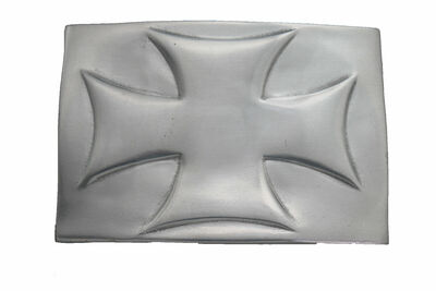 Men Fashion Belt Buckle Silver Metal Big Iron Cross Biker Rider Trucker Strong