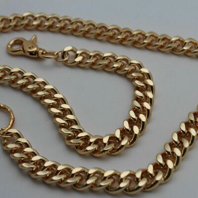 Men gold chunky metal long thick links wallet strong chain key chain biker