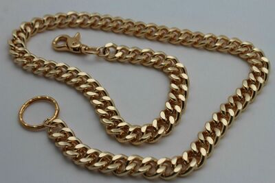 Men Gold Chunky Metal Long Thick Links Wallet Strong Chain Key Chain Biker