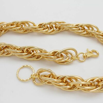 Men gold metal wallet chain jeans rock multiple chunky thick links strand biker