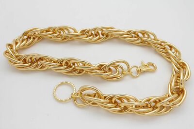 Men Gold Metal Wallet Chain Jeans Rock Multiple Chunky Thick Links Strand Biker