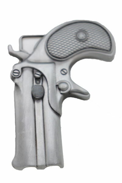 Men Silver Metal Fashion Belt Buckle Biker Handgun Revolver Gun Street Hood Bold