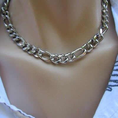 Men trendy fashion western classic basic silver thin thick chain necklace styles