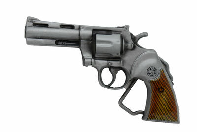 Men Western Fashion Jewelry Belt Buckle Silver Metal Gun Revolver Weapon Cowboy