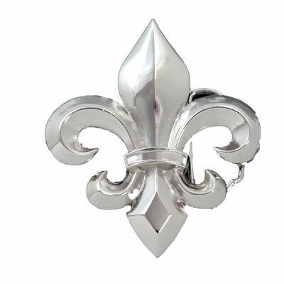 Men western fun belt buckle silver metal fleur de lis bling lily flower day wear