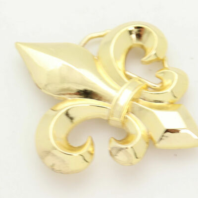 Men women belt buckle gold metal western fashion fleur de lis flower lily french