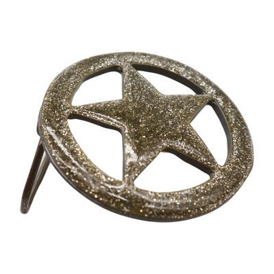Men women belt buckle silver metal texas lone star glitter round shape western