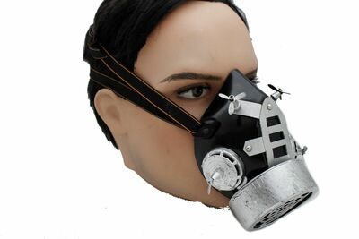 Men Women Face Black Silver Costume Gas Mask SteamPunk Futuristic Nuke Halloween