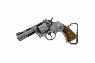 Men Women Fashion Jewelry Belt Buckle Silver Metal Gun Revolver Biker Trucker