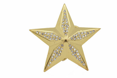 Men Women Gold Metal Fashion Belt Buckle Western Texas Lone Star School Work