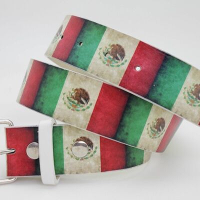 Men women mexico flag mexican color red green white fashion belt size small