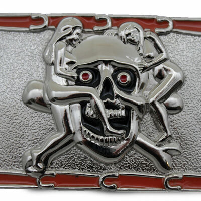 Men women silver belt buckle skull skeleton bone pirate halloween sexy ladies 