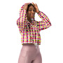 Mutli-color Hearts Womens cropped windbreaker-2