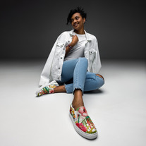 Womens Tropical slip-on canvas shoes