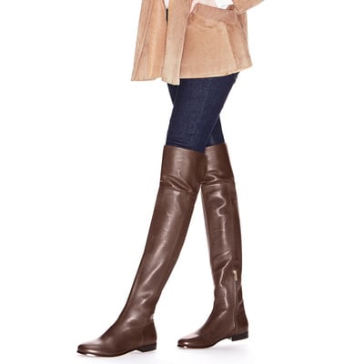  female side zipper over knee flat bottom winter high boots casual knight boots 2 colors