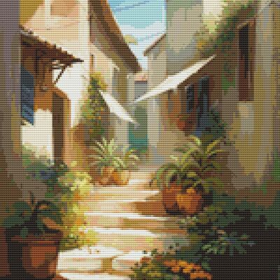 Tuscan steps cross stitch pattern