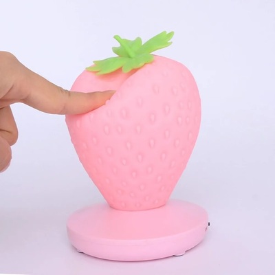 Touch dimmable strawberry led night light