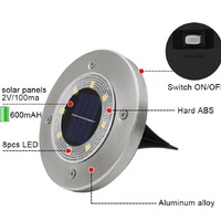 Garden Solar Powered LED Disk Light - Thumbnail 2