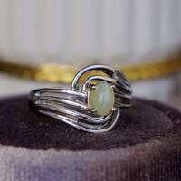 Natural Crysoberyl Cat's Eye Ring 925 Sterling Silver Ring Sharp Chatoyancy Cat's eye Effect (US 5.5) Ring for Women - Thumbnail 4