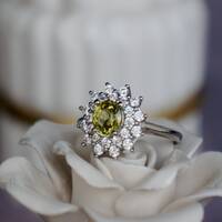 Super Sparkling!!Natural Yellow Mali Garnet Ring 925 Sterling Silver Ring(US size 6) for Engagement for Anniversary for Women - Thumbnail 3
