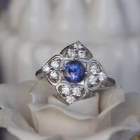 Beautiful Natural Tanzanite Ring 925 Sterling Silver Ring US size 6 Birthday Anniversary Gift Gemstone Jewelry - Thumbnail 1
