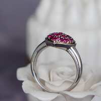 25pcs Genuine Red Ruby Heart Shape Ring 925 Sterling Silver Ring July Birthstone Gift for Birthday and Anniversary for loved ones - Thumbnail 4