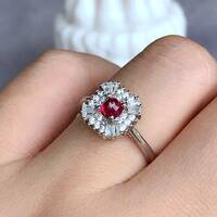 CZ Halo Natural Red Spinel Ring Jedi Spinel 925 Sterling Silver Ring for Women Anniversary Gift Birthday Gift(see description)  US 6 - Thumbnail 5