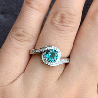 Elegant Blue Tourmaline Ring 925 Sterling Silver Ring US size 6.5 for  Woman for Lady Birthday Anniversary Gift - Thumbnail 6