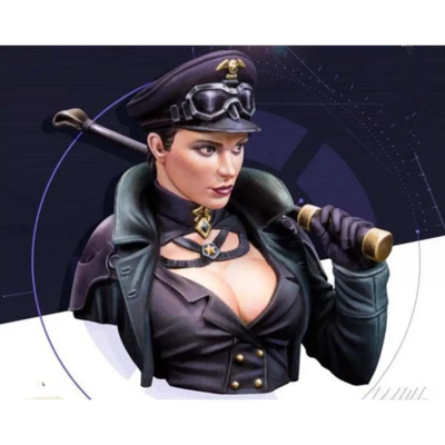 1/10 BUST Resin Steampunk Model Kit Beautiful Girl Pilot Unpainted