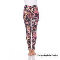 White Mark Women's Paisley Print Leggings - Thumbnail 5