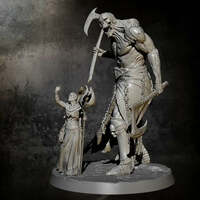 1/24 85mm Resin Model Kit Necromancer and Giant Undead Monster Unpainted - Thumbnail 3