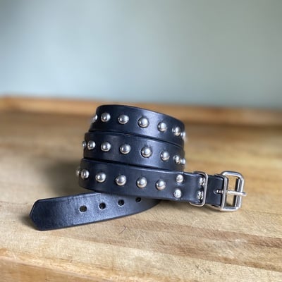 1” wide medium dome studs belt - Thumbnail 5