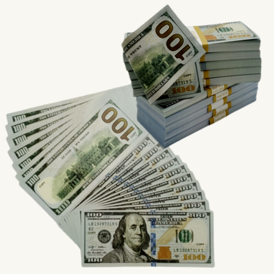  replica money $100 full print,300 pieces double sided movie dollar for education,video,game ,fun,gift,play money