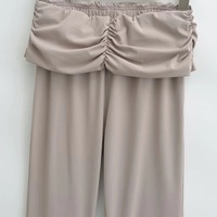 Pleated cuffed low-rise flared pants - Thumbnail 2