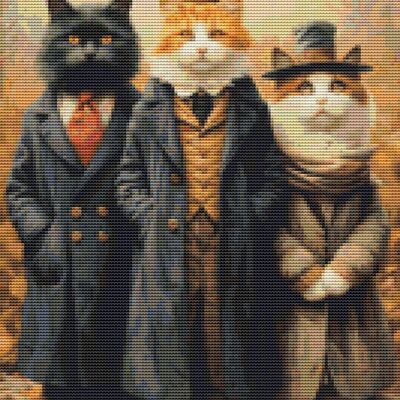 Victorian cats cross stitch pattern