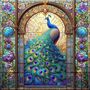 Stained Glass Peacock Cross Stitch Pattern-2